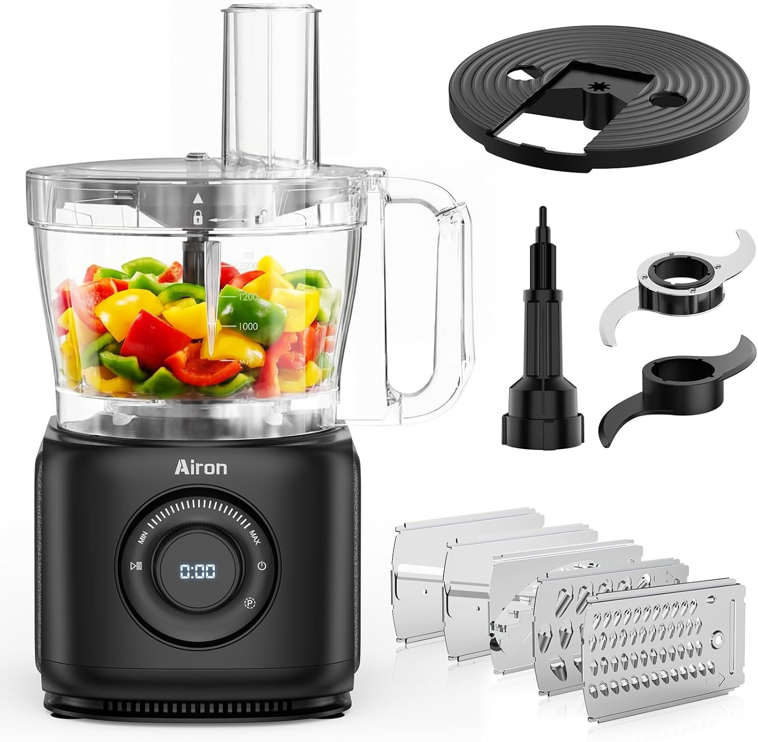 7-In-1 Professional Food Processor, 1000W Powerful Electric Vegetable Chopper, 1