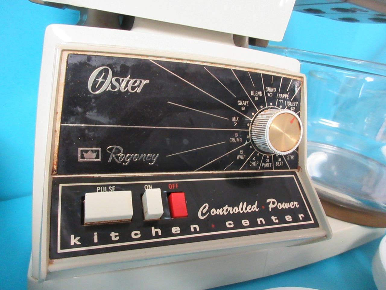 VINTAGE OSTER KITCHEN CENTER 10 SPEED MIXER BLENDER FOOD PROCESSOR W/4 BLADES