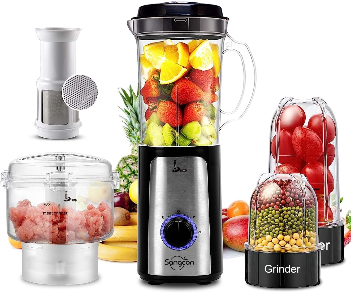 5 in 1 Blender and Food Processor Combo for Kitchen, Small Electric Food Chop…