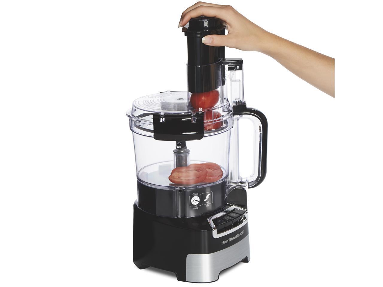 Hamilton Beach 70723G Black & Stainless 10 Cup Stack & Snap Big Mouth Food Proce