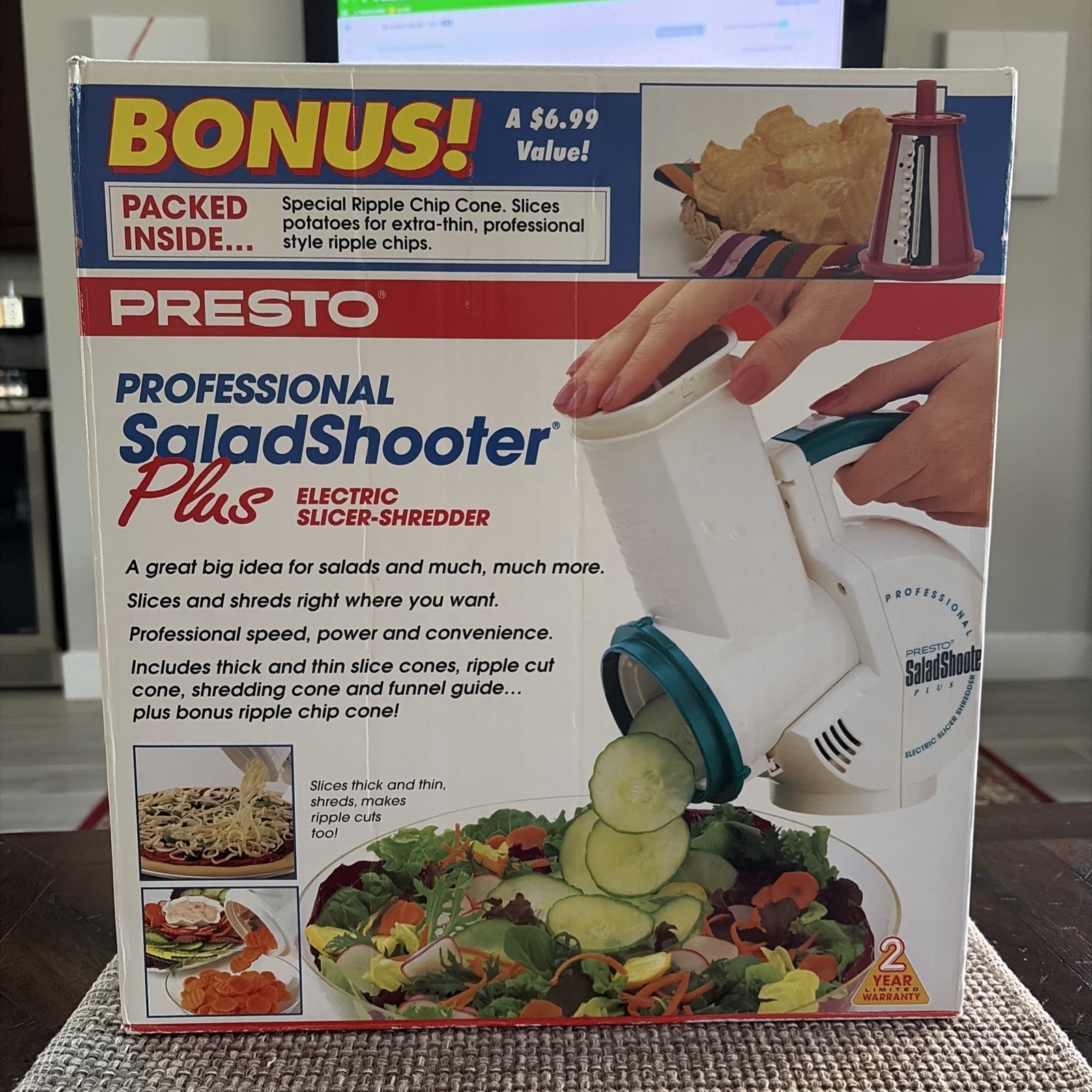 Presto Professional Salad Shooter Plus New Sealed Vegetable Slicer Chip Maker