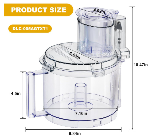 DLC-005AGTXT1 Food Processor Work Bowl for Cuisinart DFP-14 Models