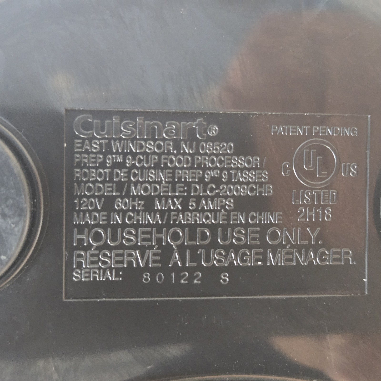 Cuisinart Prep 9 Cup Food Processor DLC-2009CHB Replacement Motor Base ONLY