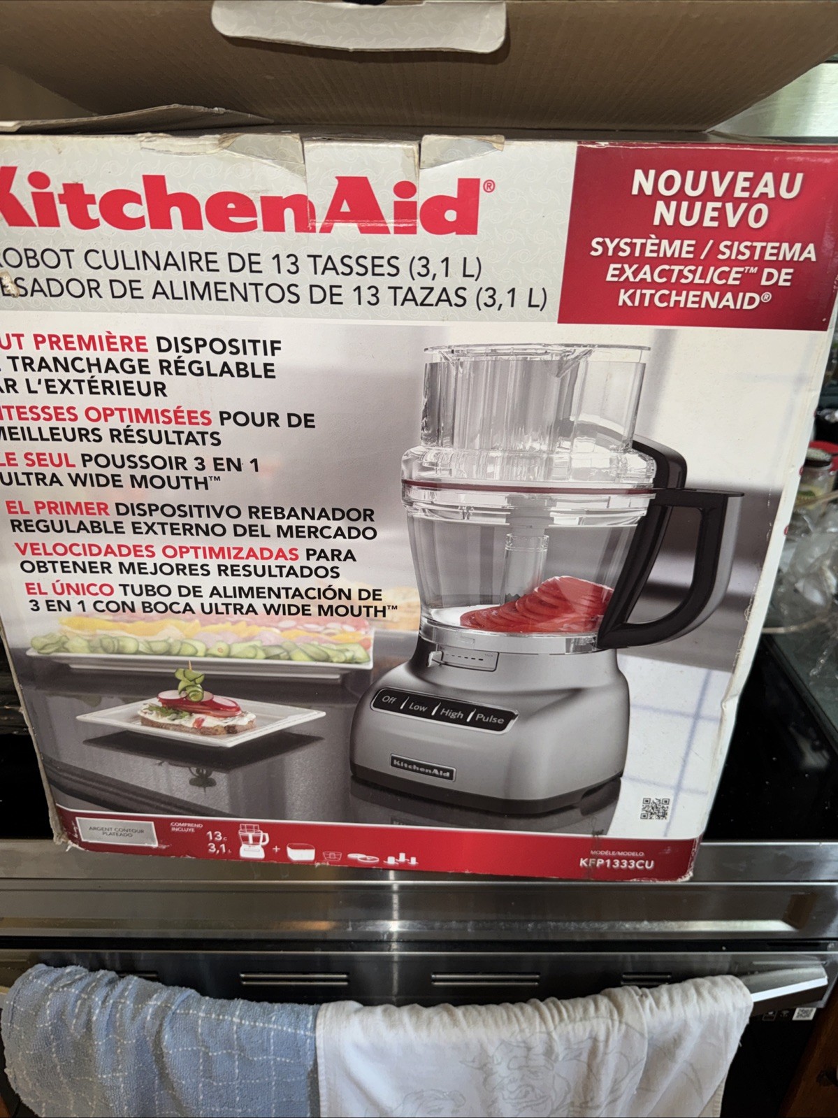 KitchenAid Food Processor 13-Cup Contour Silver KFP1333CU0 ExactSlice System