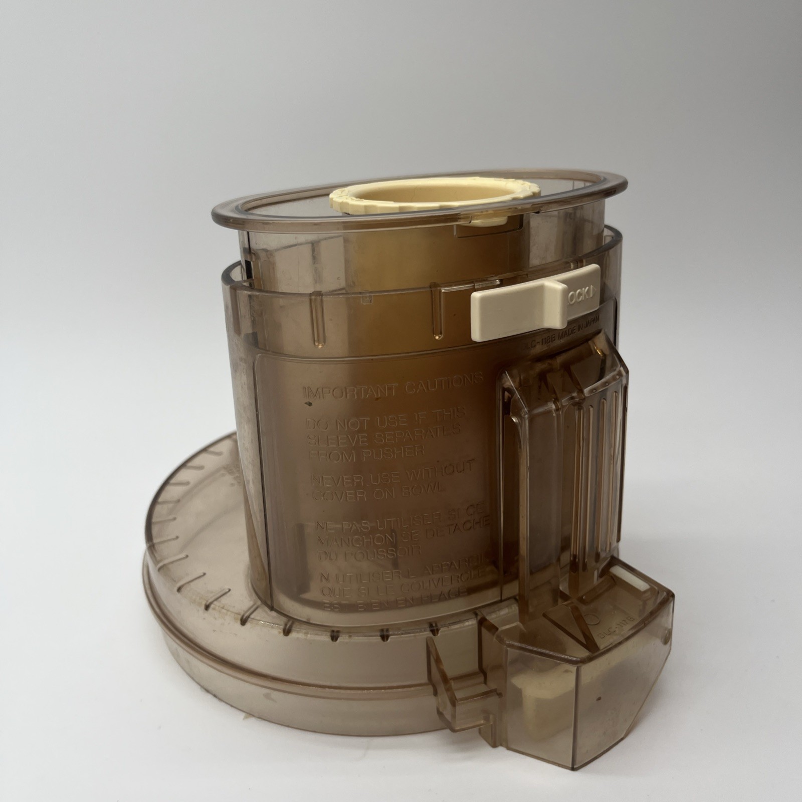 Cuisinart DLC-10C Classic Food Processor Lid With Chute Pusher Amber