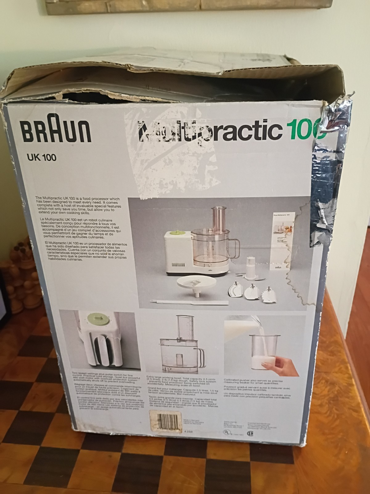 Braun Multipractic 100 UK100 Food Processor Type 4259 Germany Complete- Open Box