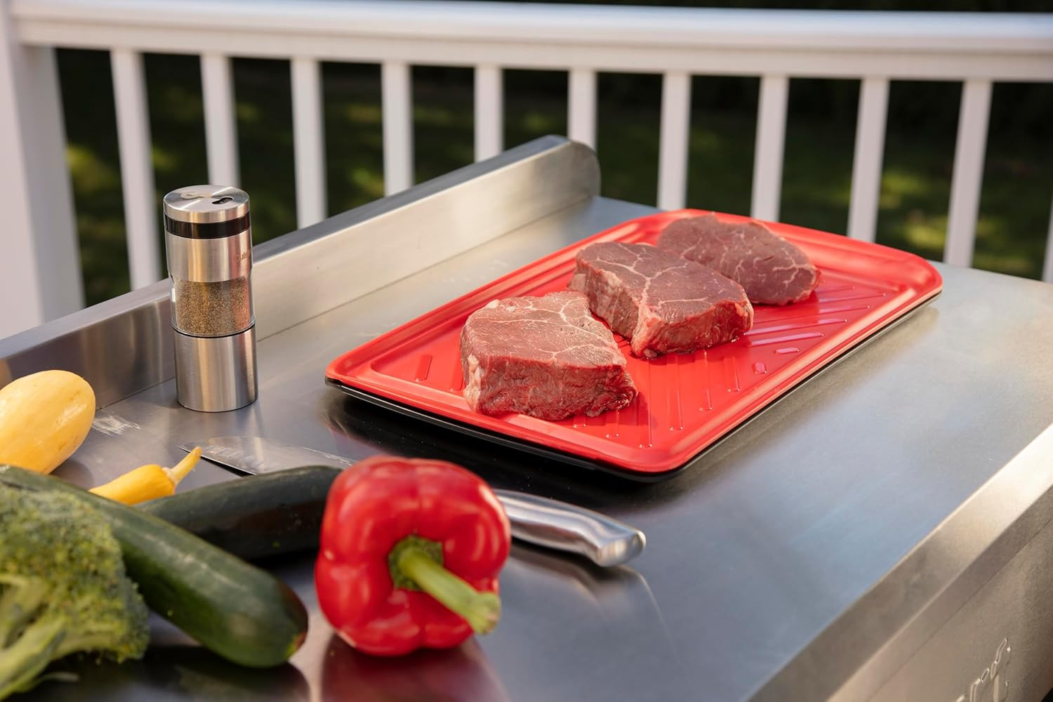 Grilling Prep & Serve Trays, 17X10.5 Inch BBQ Tray Safe for Food Handling, 2 Dis