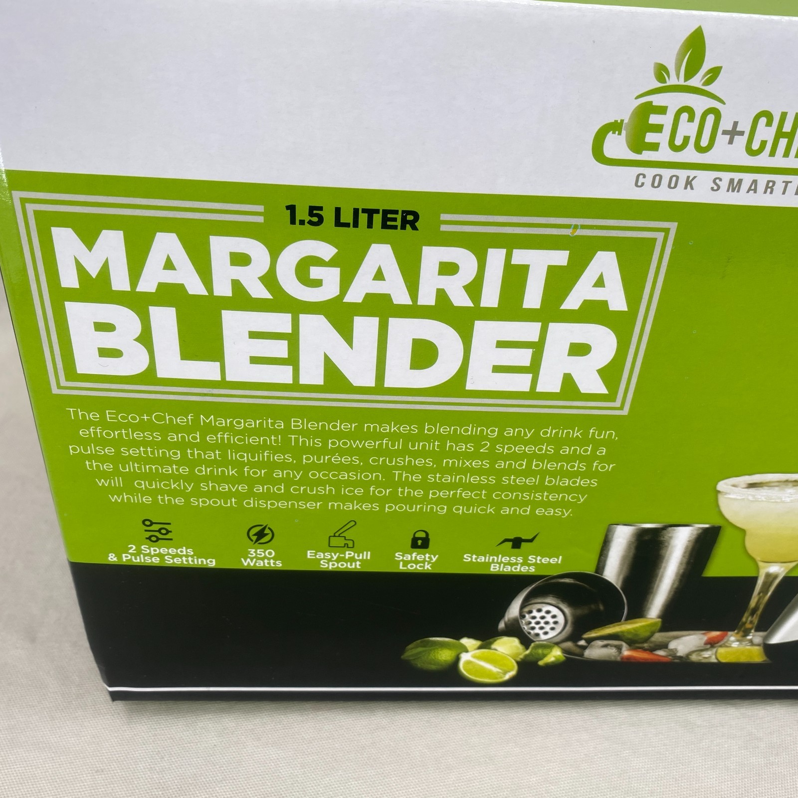 Eco+Chef 1.5L Margarita Blender 2 Speed plus Pulse 350 Watts Safety Lock NEW