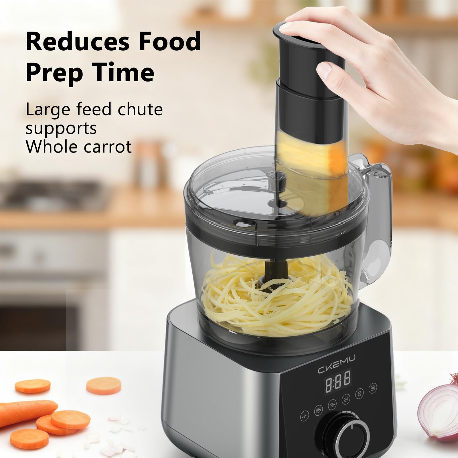 Smart Food Processor and Vegetable Chopper, 12 Cup Bowl, 6 Functions for Chop…
