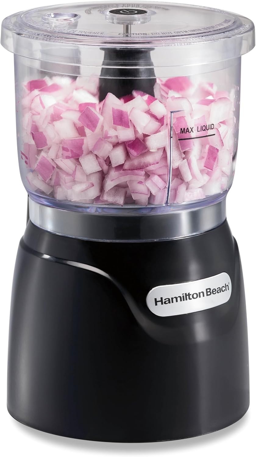Hamilton Beach Stack & Press 2 Speed Food Chopper, 3 Cup Bowl Capacity 72850