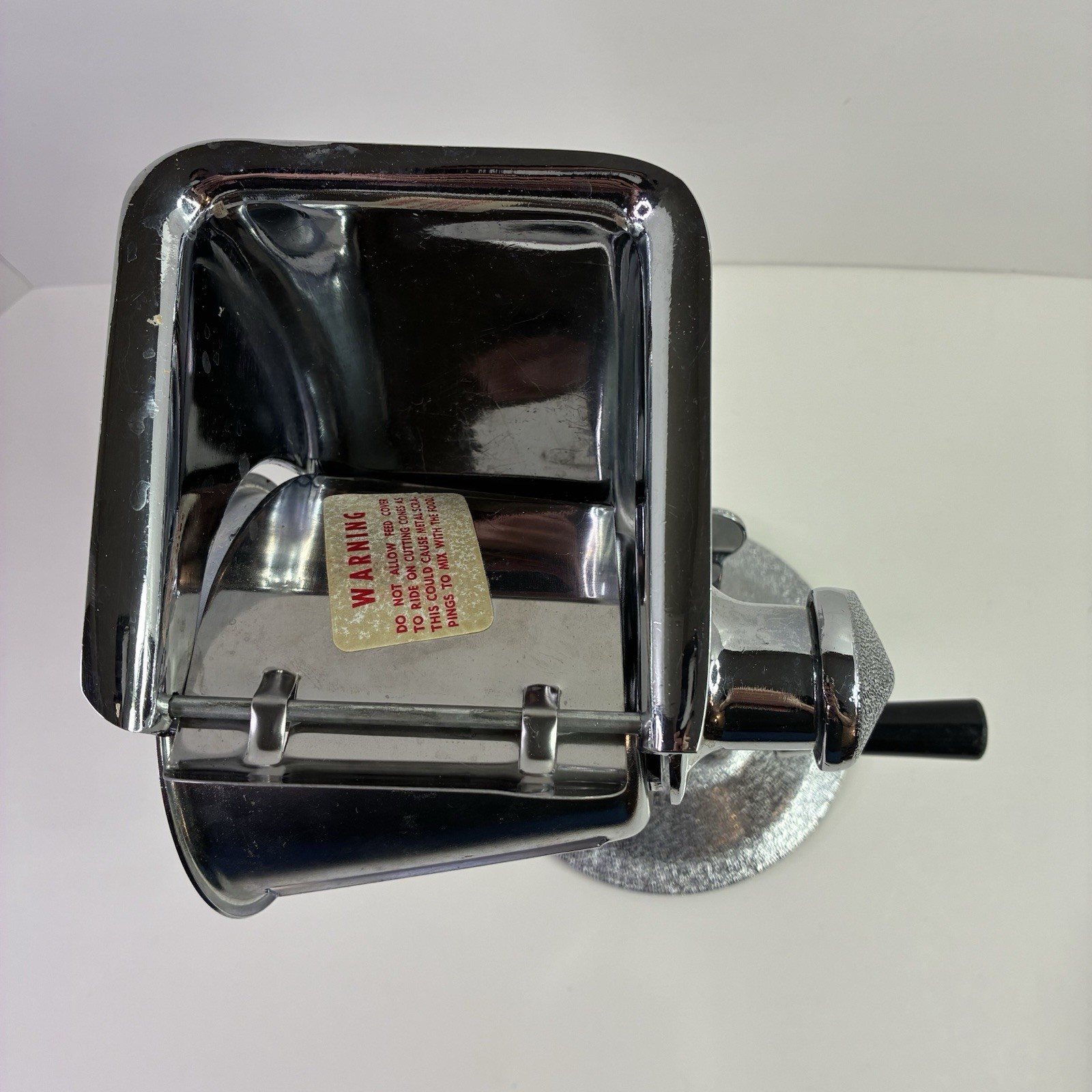 Vintage Manual Food Processor + 5 Blades Unbranded Made In USA Suction Cup *READ