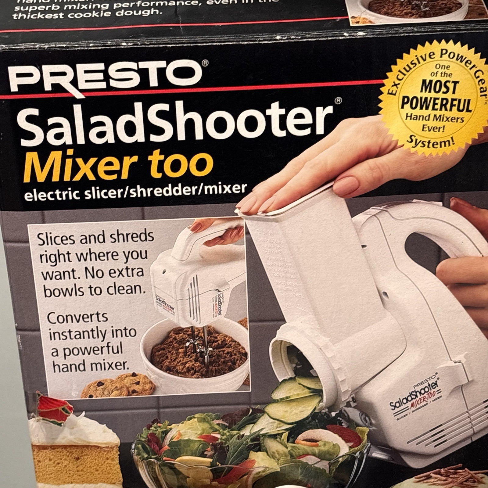 Presto Salad Shooter Mixer Too Electric Slicer Shredder Mixer 02980 Works 1997