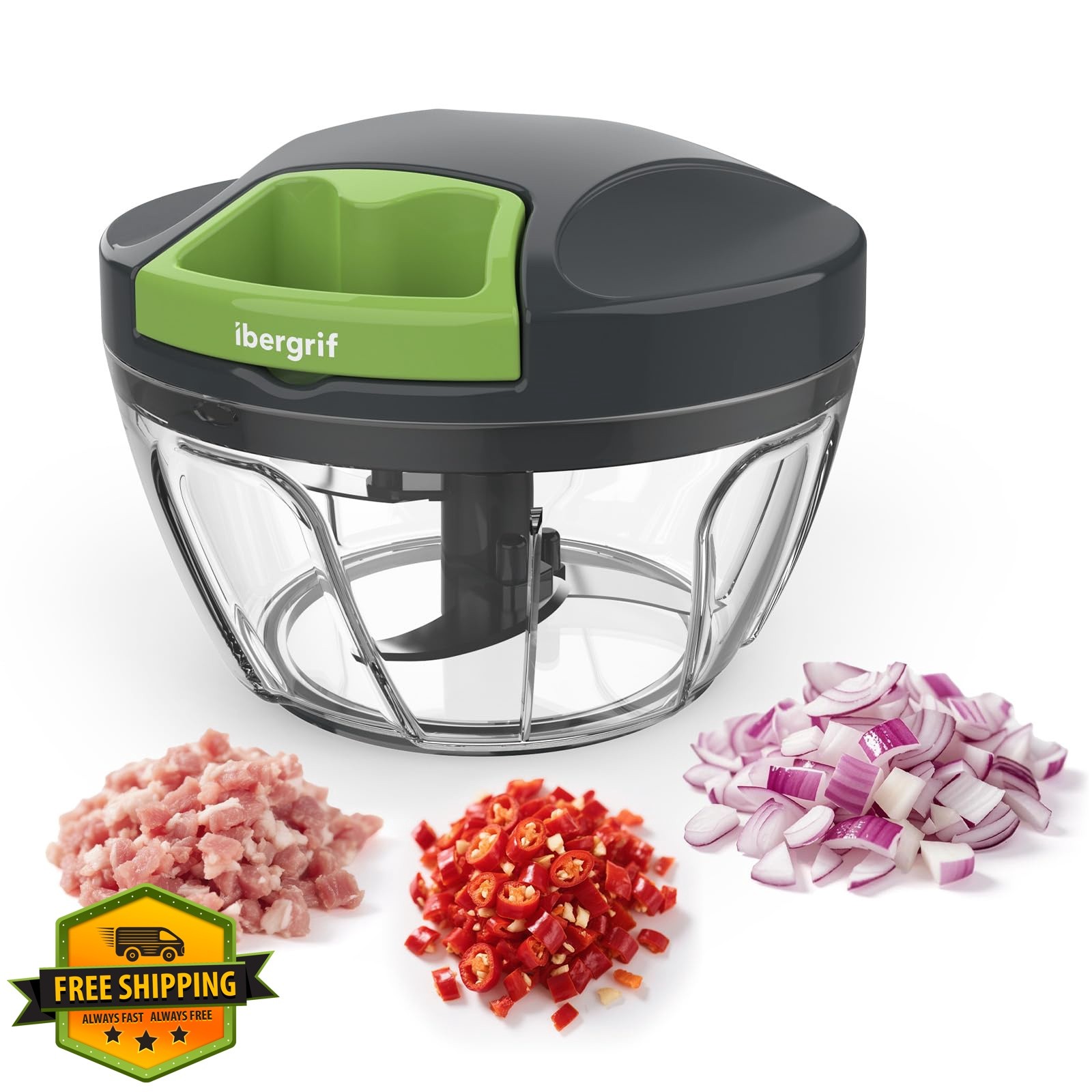Ibergrif Food Processor Green+Gray 12.5cm