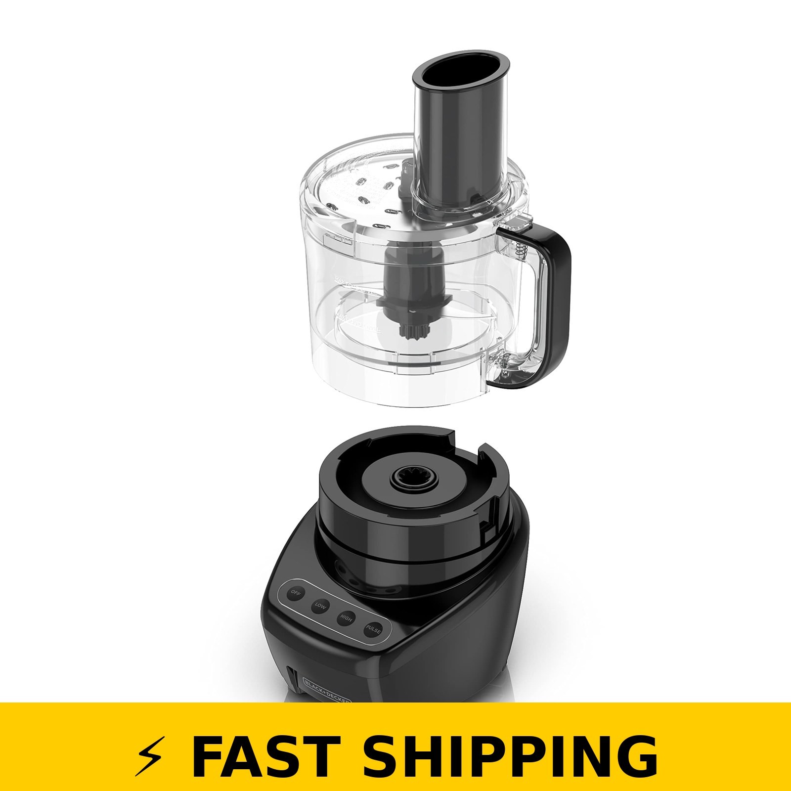BLACK+DECKER 8-Cup Food Processor – Stainless Steel S-Blade, Touchpad Black