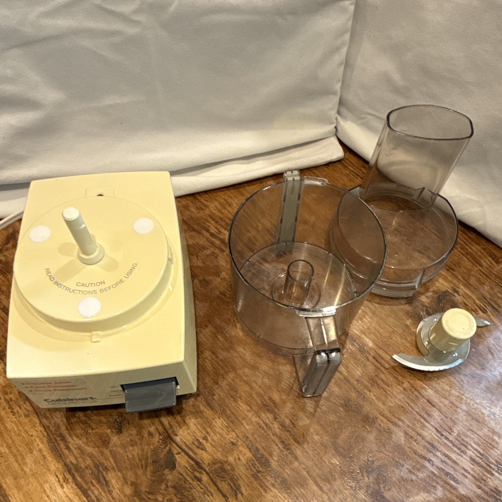 Vintage Cuisinart Little Pro Plus 3-Cup Food Processor Beige/Gray FREE SHIPPING