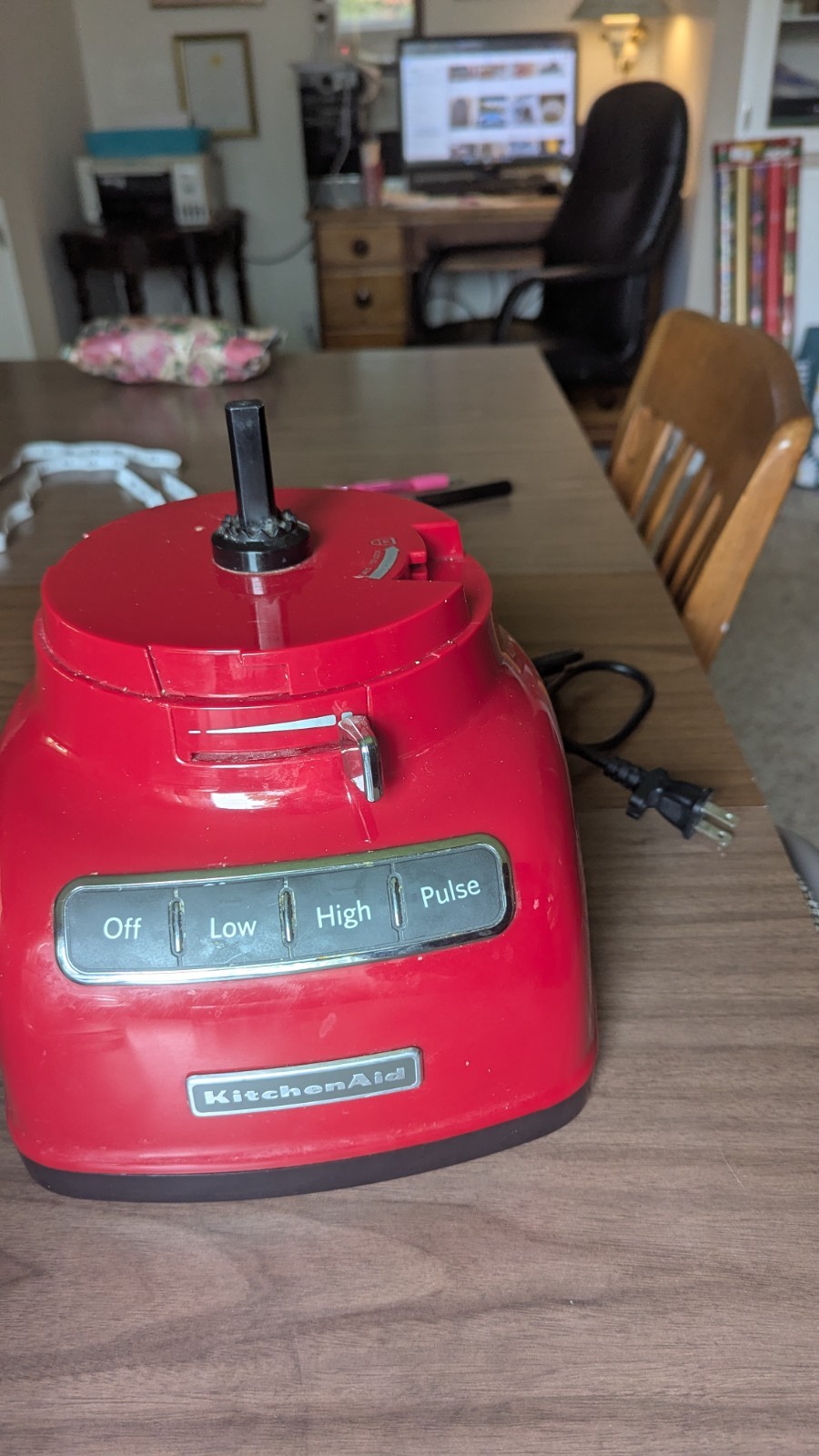 Red KITCHENAID Food Processor Base 3 Speed Model KFP0935QR