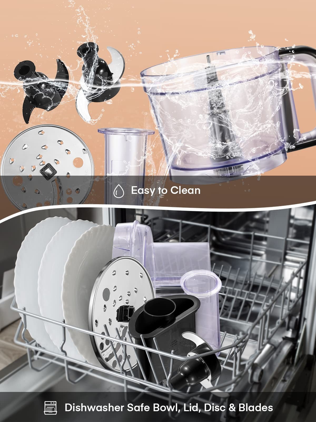 Food Processor, 12 Cup, 2-in-1 Feed Chute Food Chopper & Meat Grinder, 500 Wa…