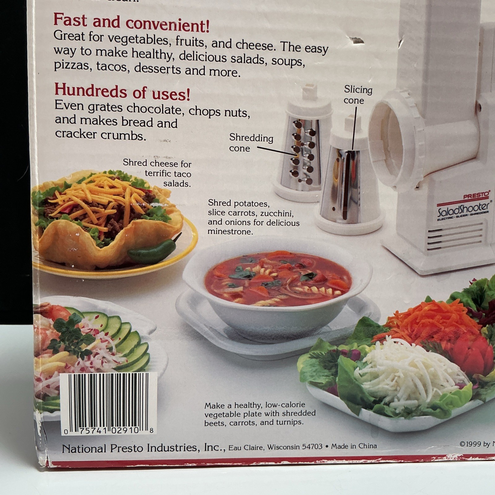 Presto Salad Shooter Electric Food Slicer Shredder 02910 Vintage New Sealed