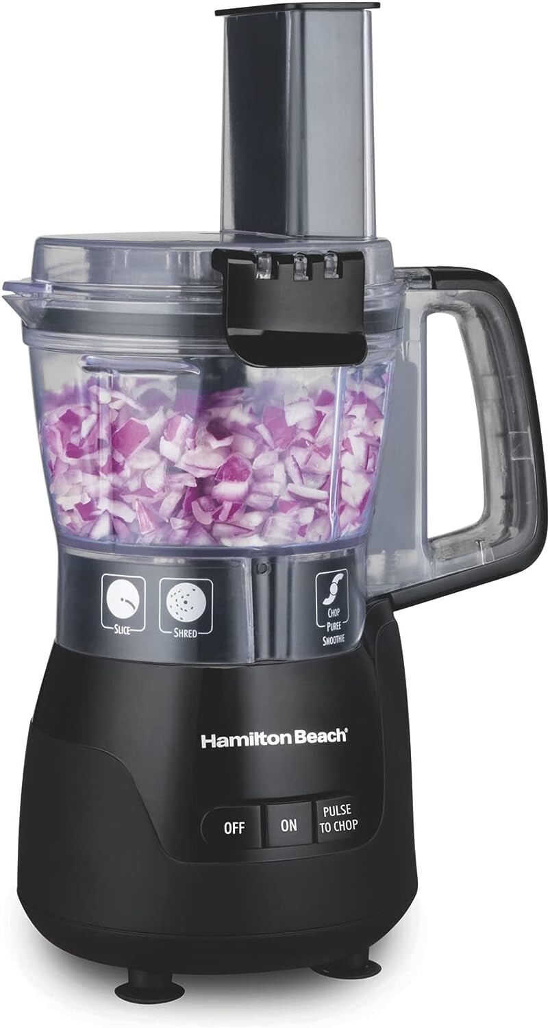 Versatile & Compact 4-Cup Food Processor – Slicing, Shredding, Puree – 250 Watts