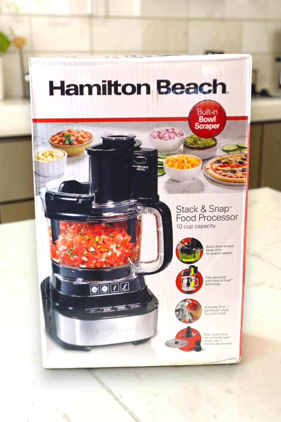 Hamilton Beach Stack & Snap 10-Cup Food Processor, 70723G