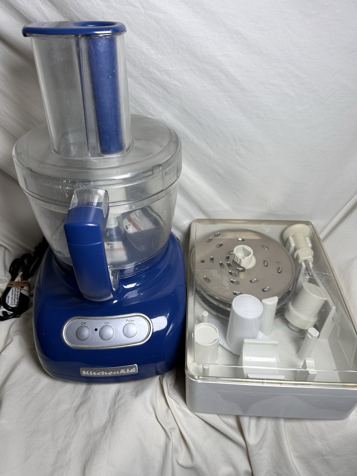 KitchenAid Food Processor KFP750BW1 Blue w/ Slicing Shredding Discs Accessories
