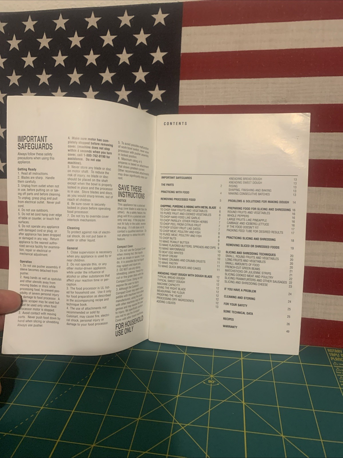 Cuisinart Pro Classic DLC10/8 Food Processor Instructions Manual Only