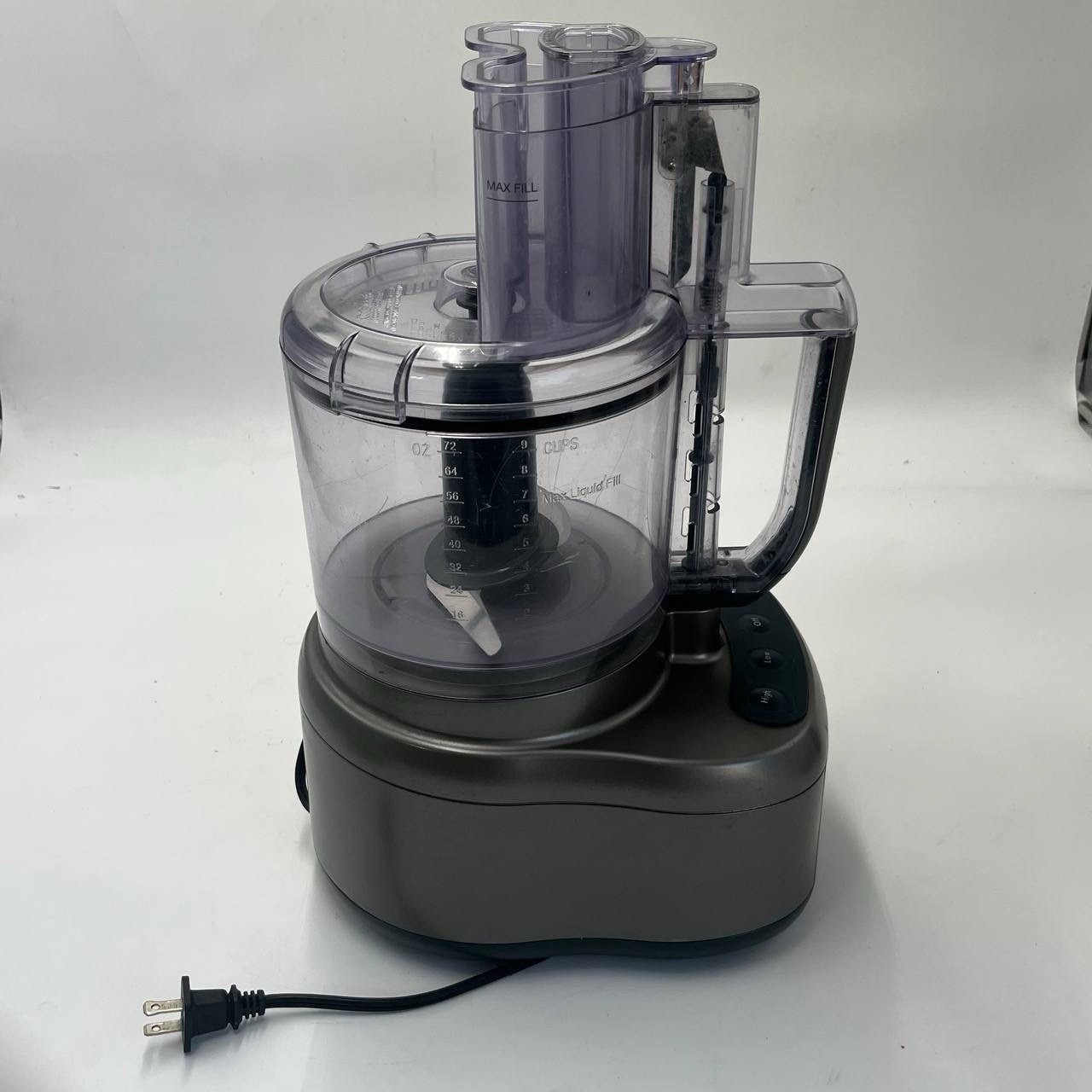 Cuisinart 9 Cup Food Processor Gray w/ Bowl Lid Blade Tested Working