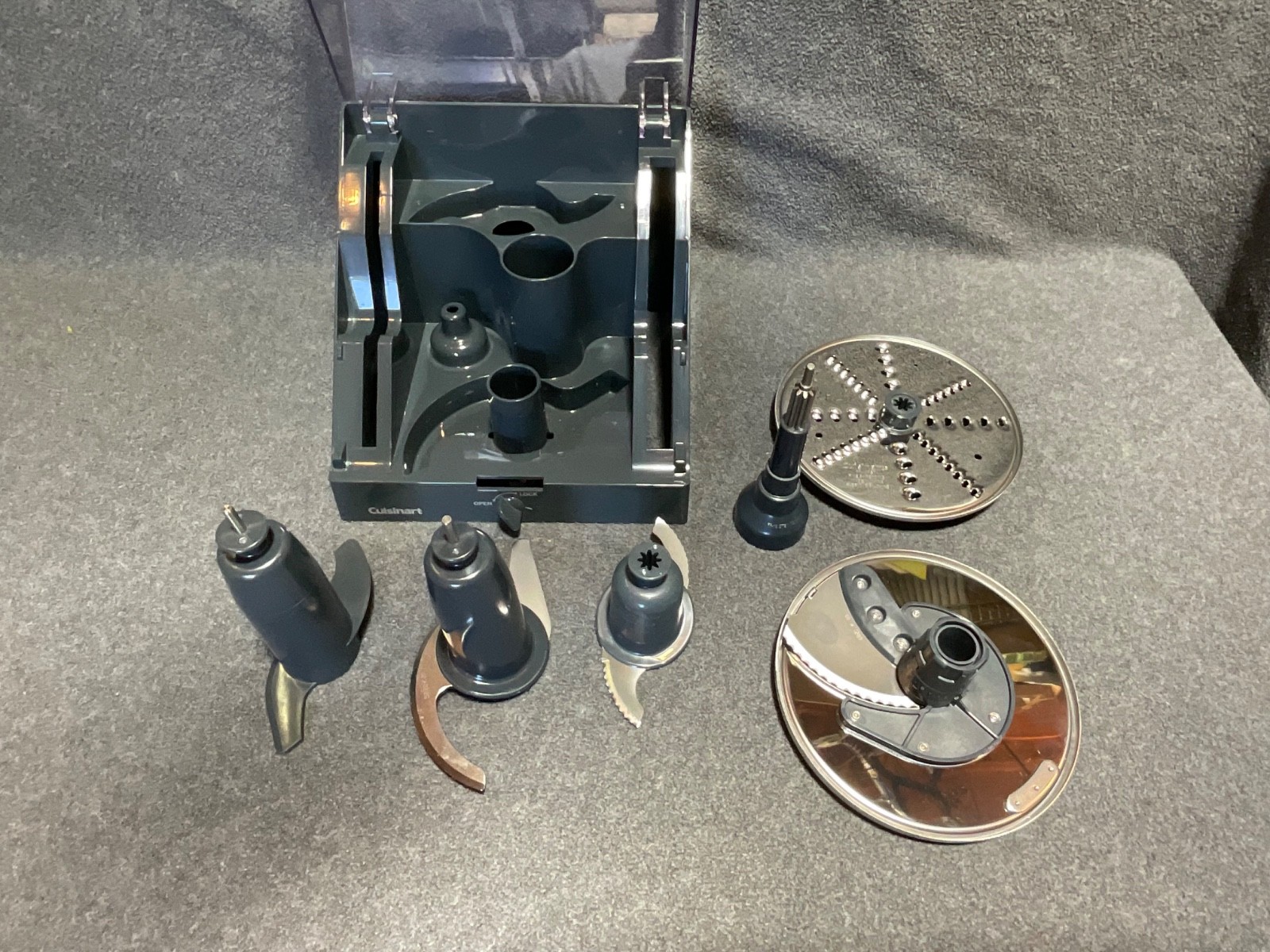 Cuisinart Food Processor FP-13SC Storage Case & Disc Blades Stem Attachments Lot