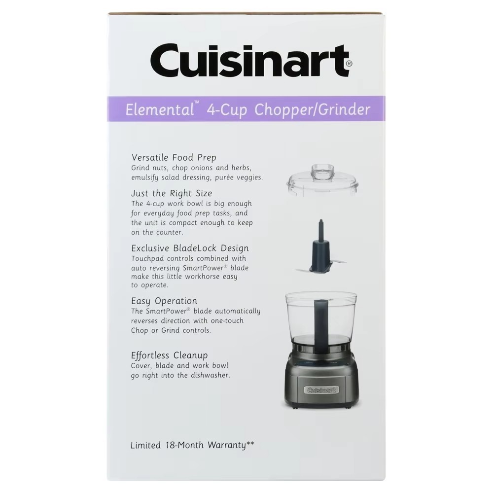 4-Cup Food Processor Chopper Grinder Dishwasher Safe Touchpad Controls US Stock
