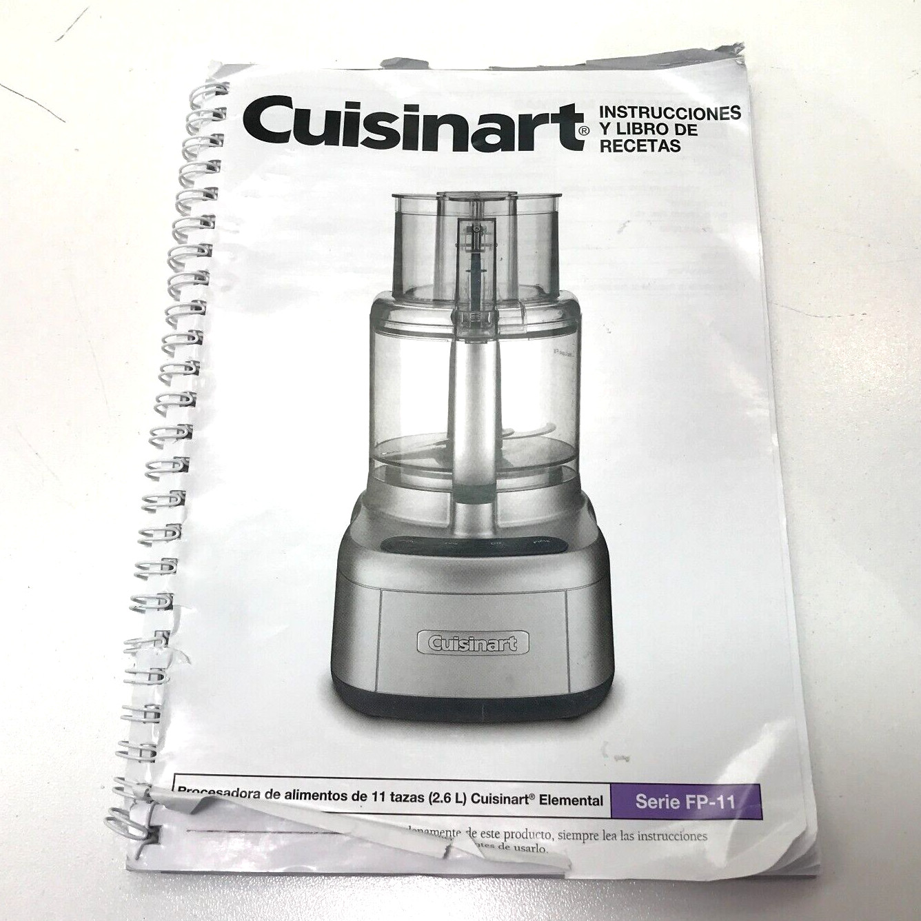 Cuisinart FP-11 USER INSTRUCTION MANUAL RECIPE BOOK Genuine OEM English Spanish