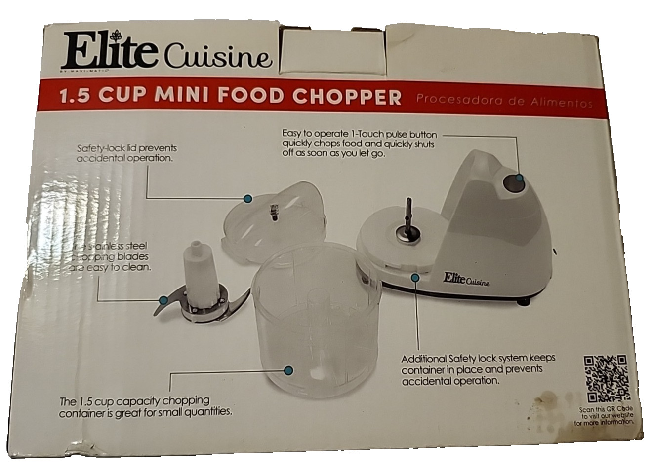 Maxi-Matic-Elite Cuisine-Model EMC-001–1.5 Cup Capacity Food Chopper-NEW