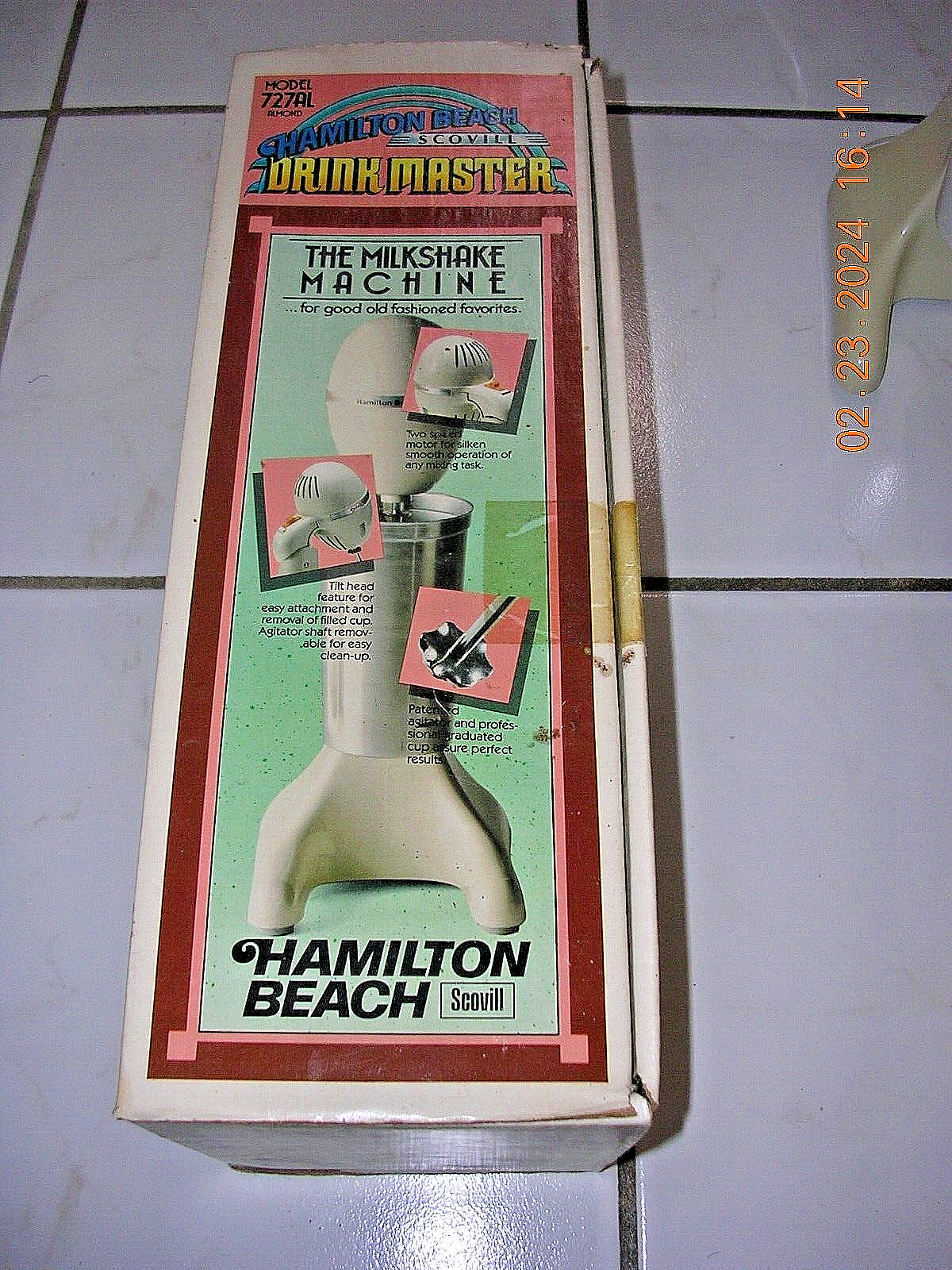 Vintage Hamilton Beach Scovill DrinkMaster 727 AL Almond Milkshake Mixer