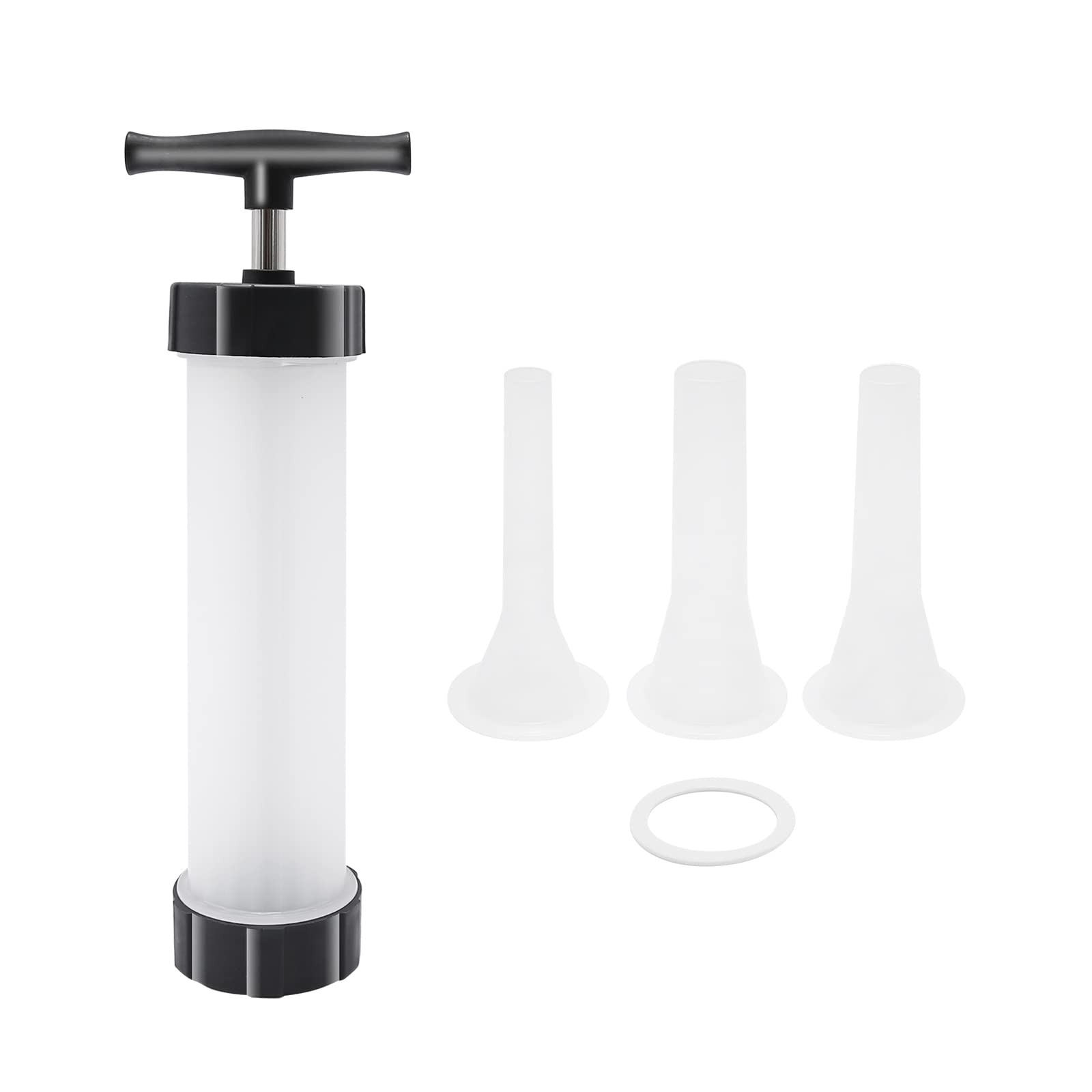 Hoypeyfiy Homemade Sausage Maker Kitchen Stuffer push type, White