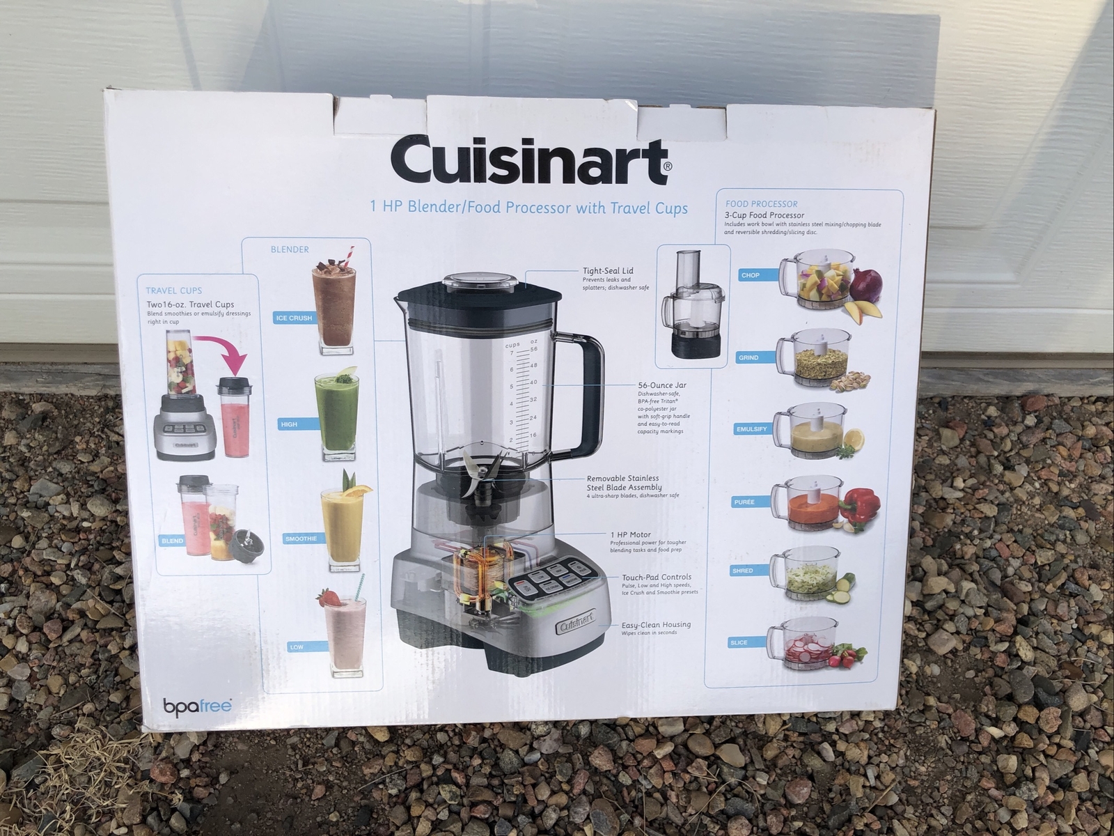 Cuisinart Velocity Ultra Trio Blender/Food Processor/Travel Cups (Black & Sta…