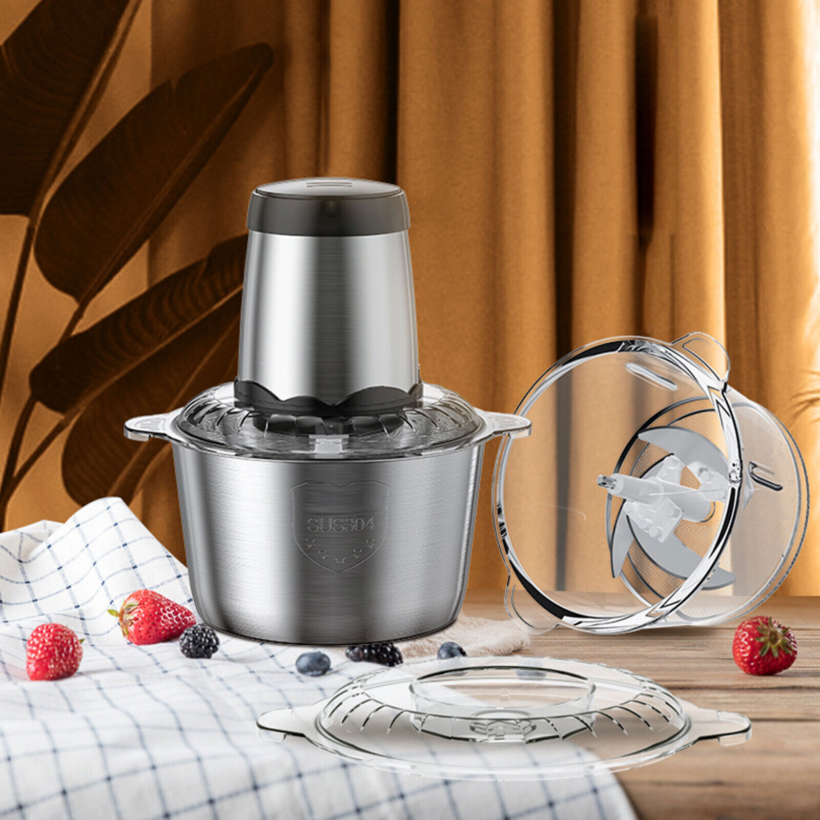2L Electric Meat Grinder Home Kitchen Industrial Stainless Steel Sausage Maker