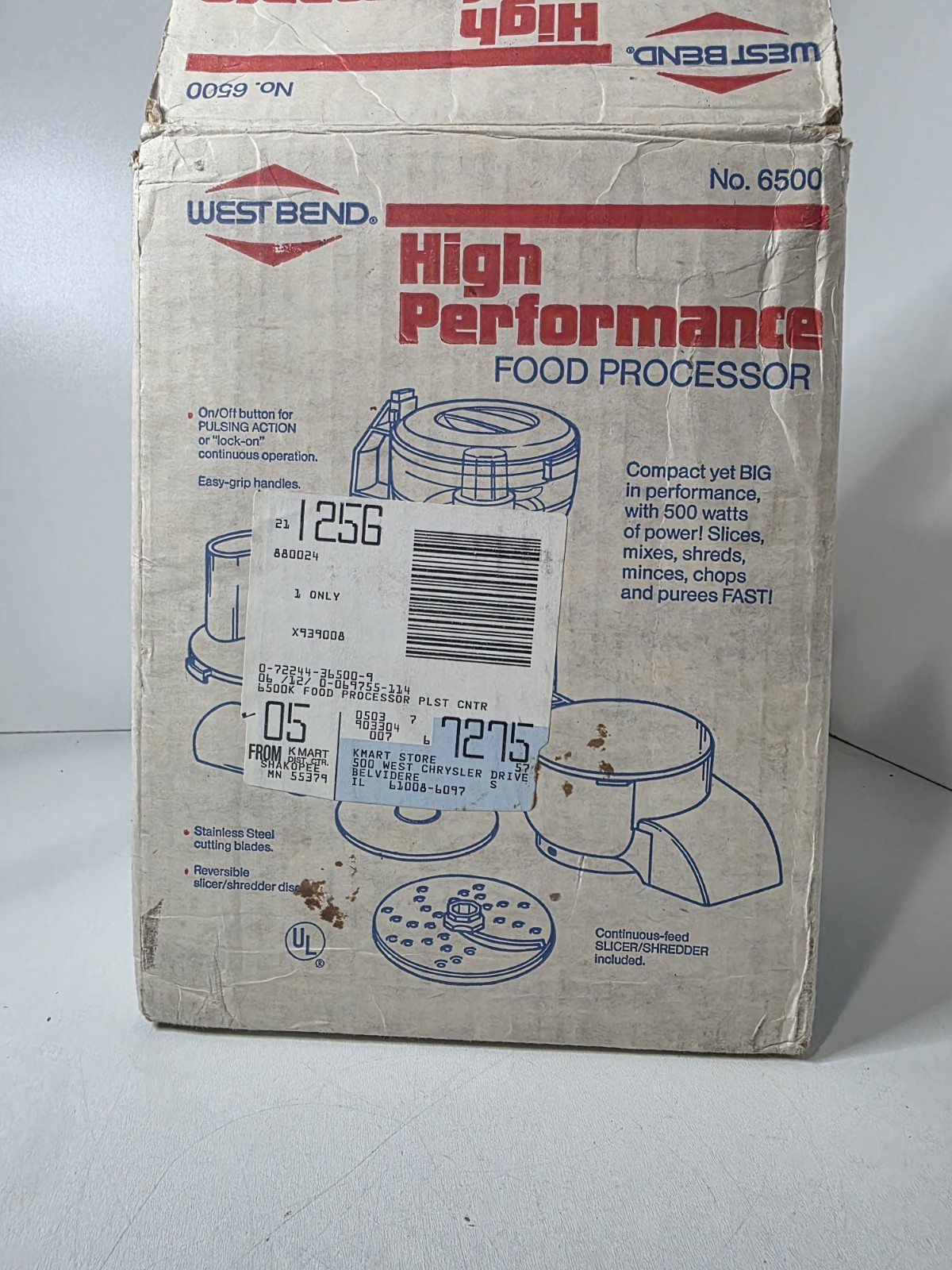 West Bend Food Processor 6500 Chopper Slicer High Performance Vintage Open Box