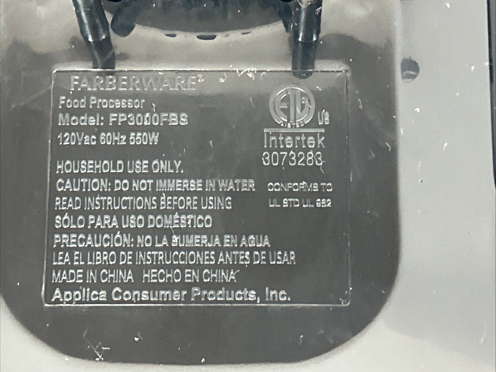 Farberware Food Processor Model FP3000FBS Tested Works Great Plus Manual