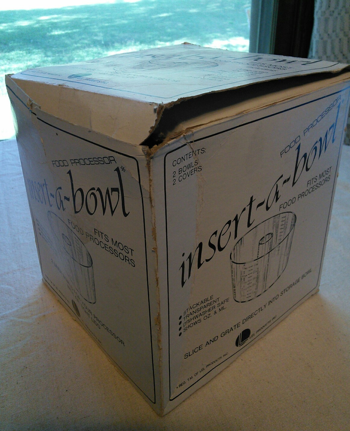 2 Insert-A-Bowl Universal Food Processor 5-Cup Bowls & Lids 1980 Vtg Stacking