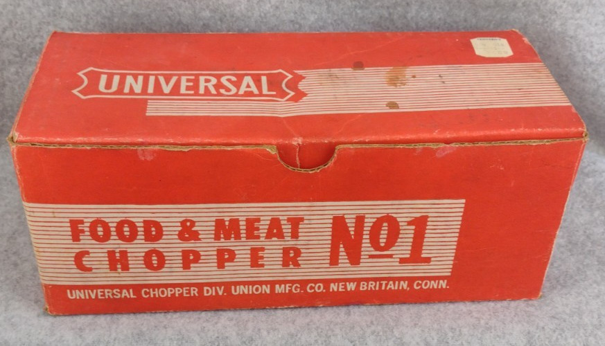 Vintage Universal Food & Meat Chopper Grinder No `1 Complete W/ Original Box