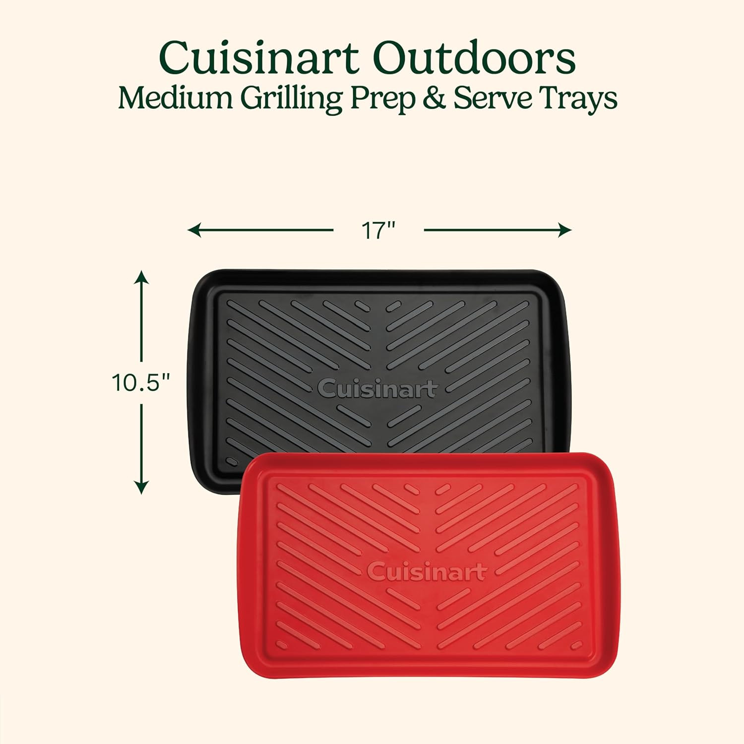 Grilling Prep & Serve Trays, 17X10.5 Inch BBQ Tray Safe for Food Handling, 2 Dis