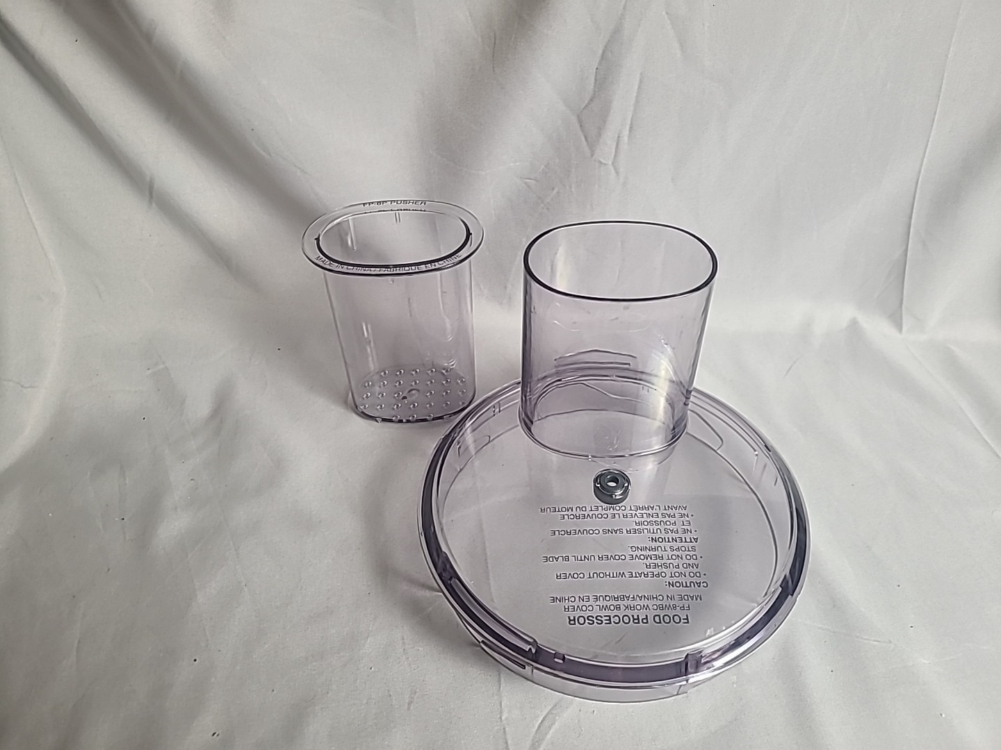 Cuisinart 8 Food Processor FP-8 Replacement Lid FP-8WBC & Pusher FP-8P