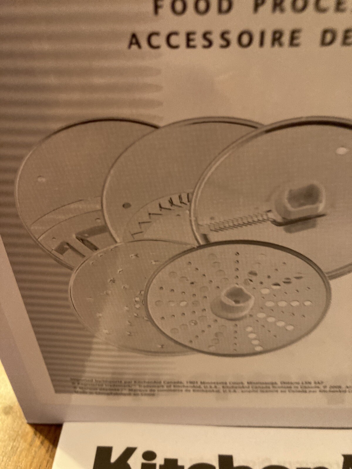 KitchenAid food processor accessories five disc set new