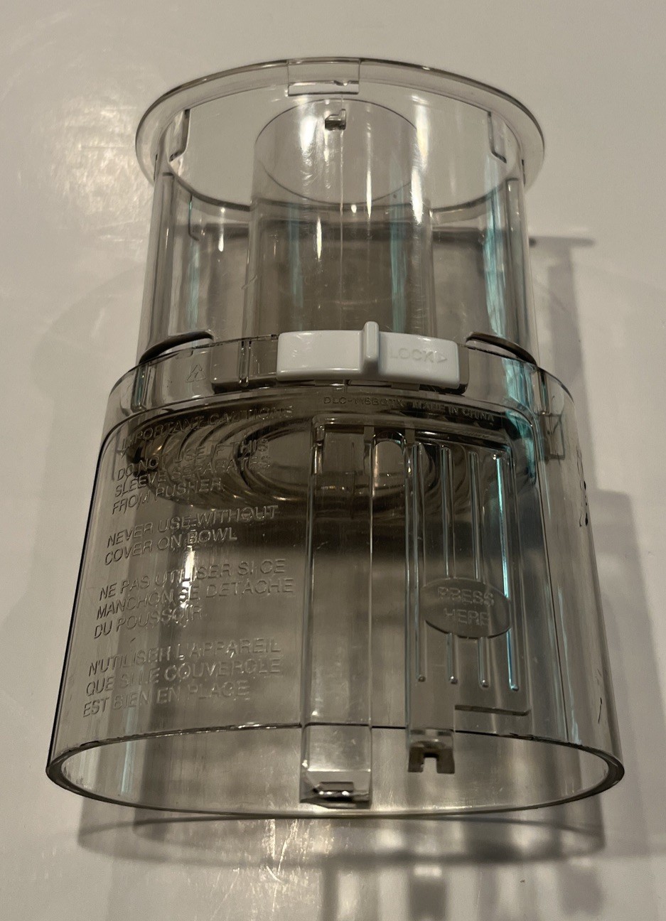 Cuisinart Food Processor DLC-10 Replacement Parts: Clear Lid Chute/Sleeve Pusher