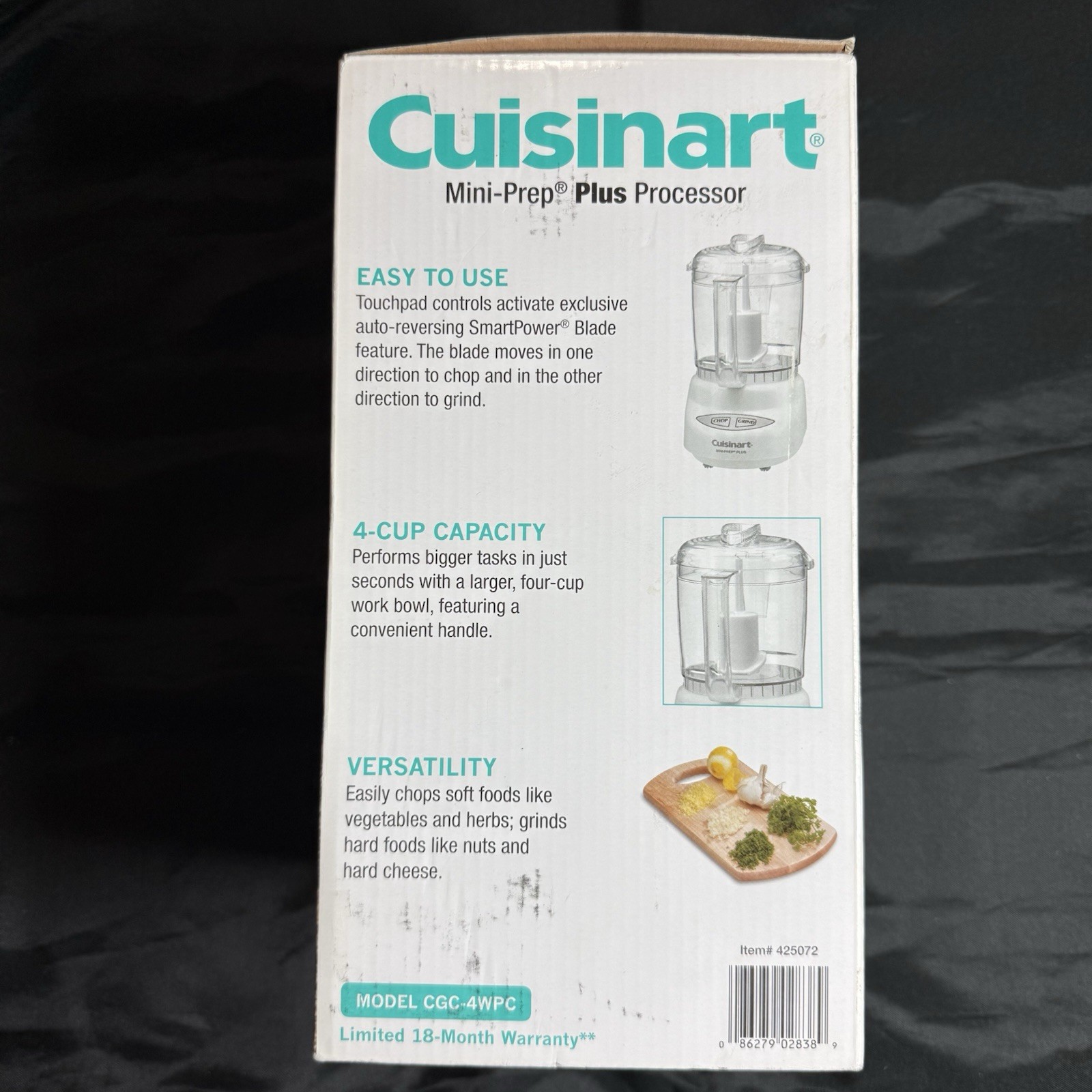 Cuisinart CGC-4WPC Mini-Prep Plus 4-Cup Food Processor