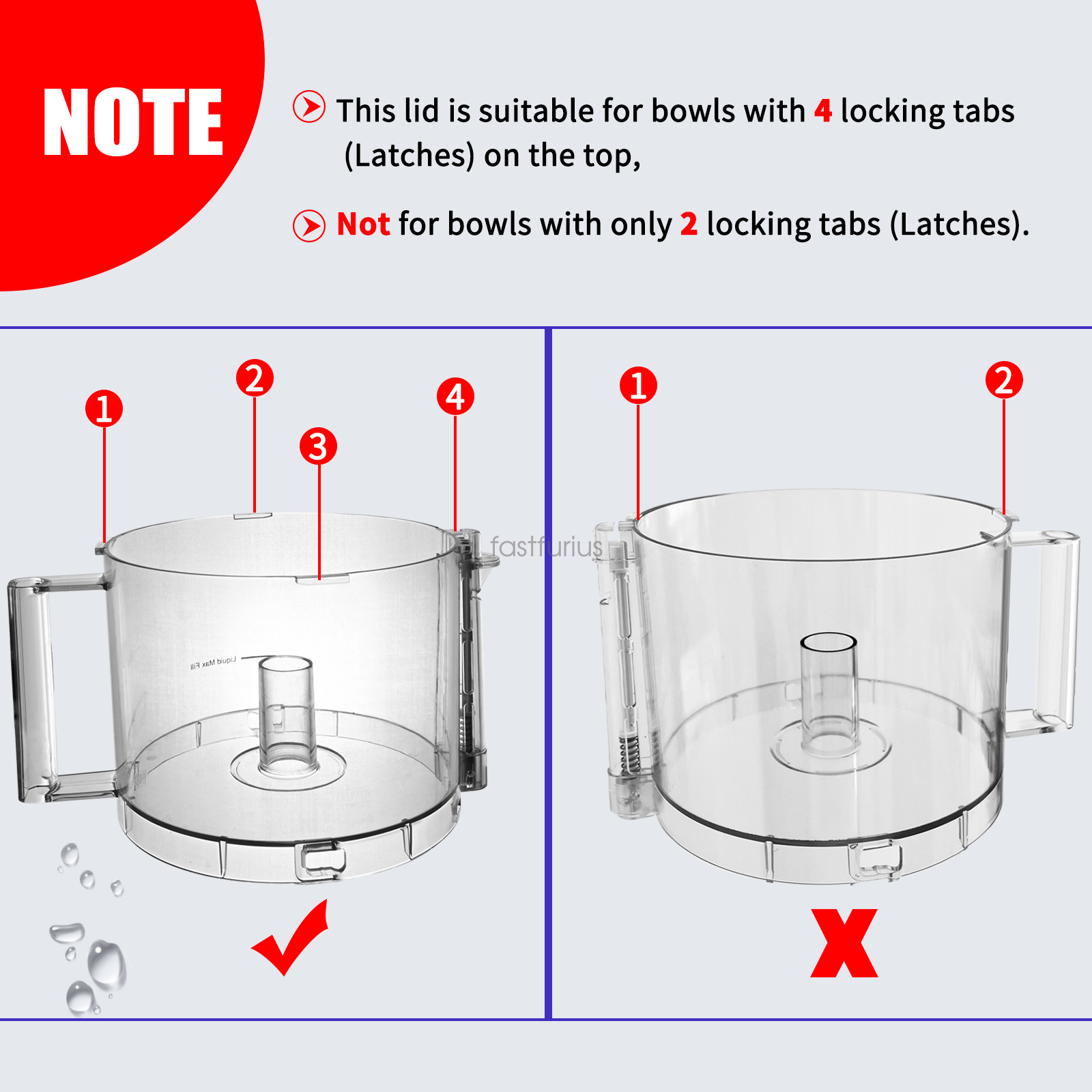 DFP-14NWBCT1 Food Processor Work Bowl Cover Fits Cuisinart for DLC-005AGTXT1