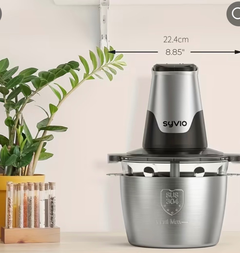 [Christmas Gifts] Syvio Food Processors with 2 Bowls, Meat Grinder 4 Bi-Level Bl