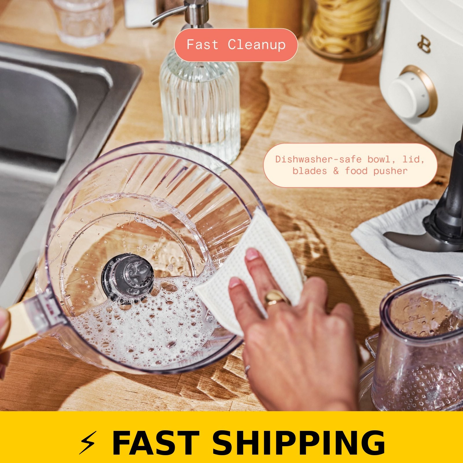 Beautiful Food Processor 10-Cup White Icing by Drew Barrymore