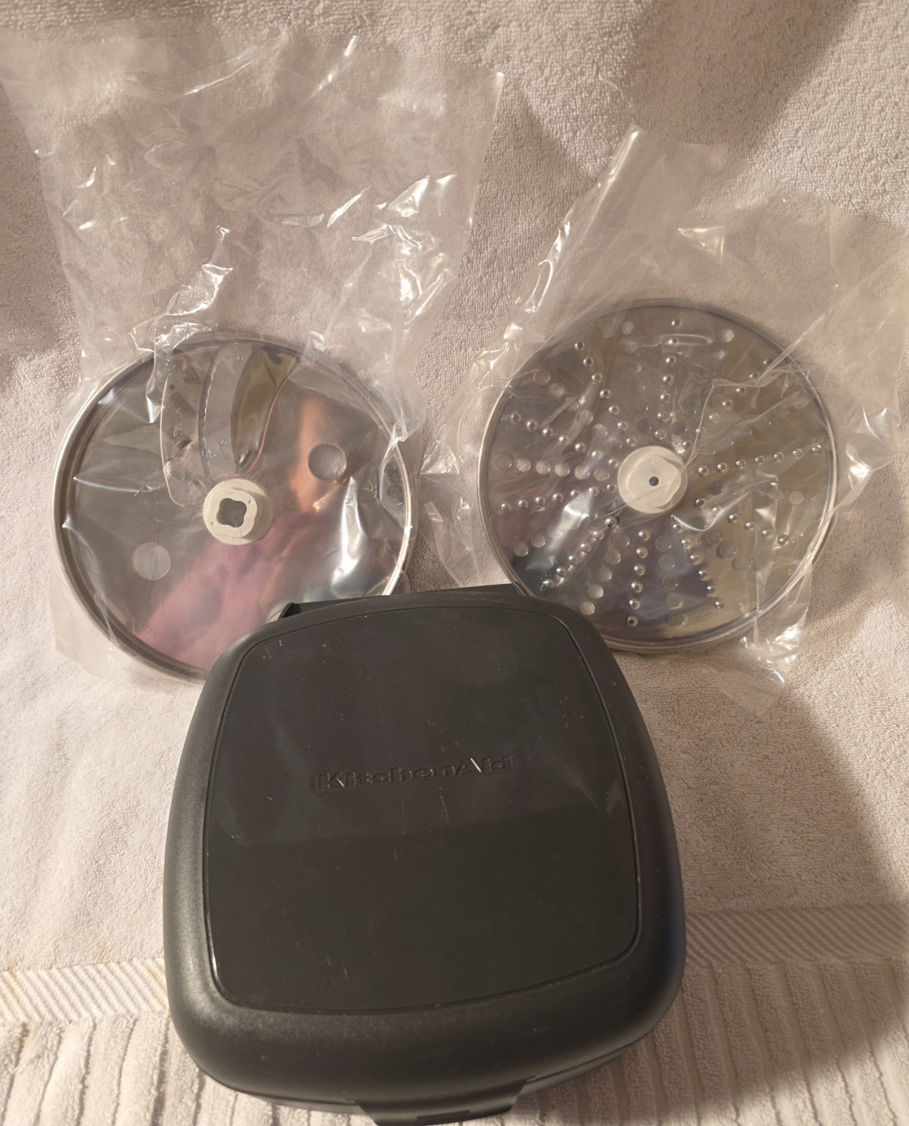 KitchenAid Food Processor Attachment Blades with Gray Hard Plastic Case