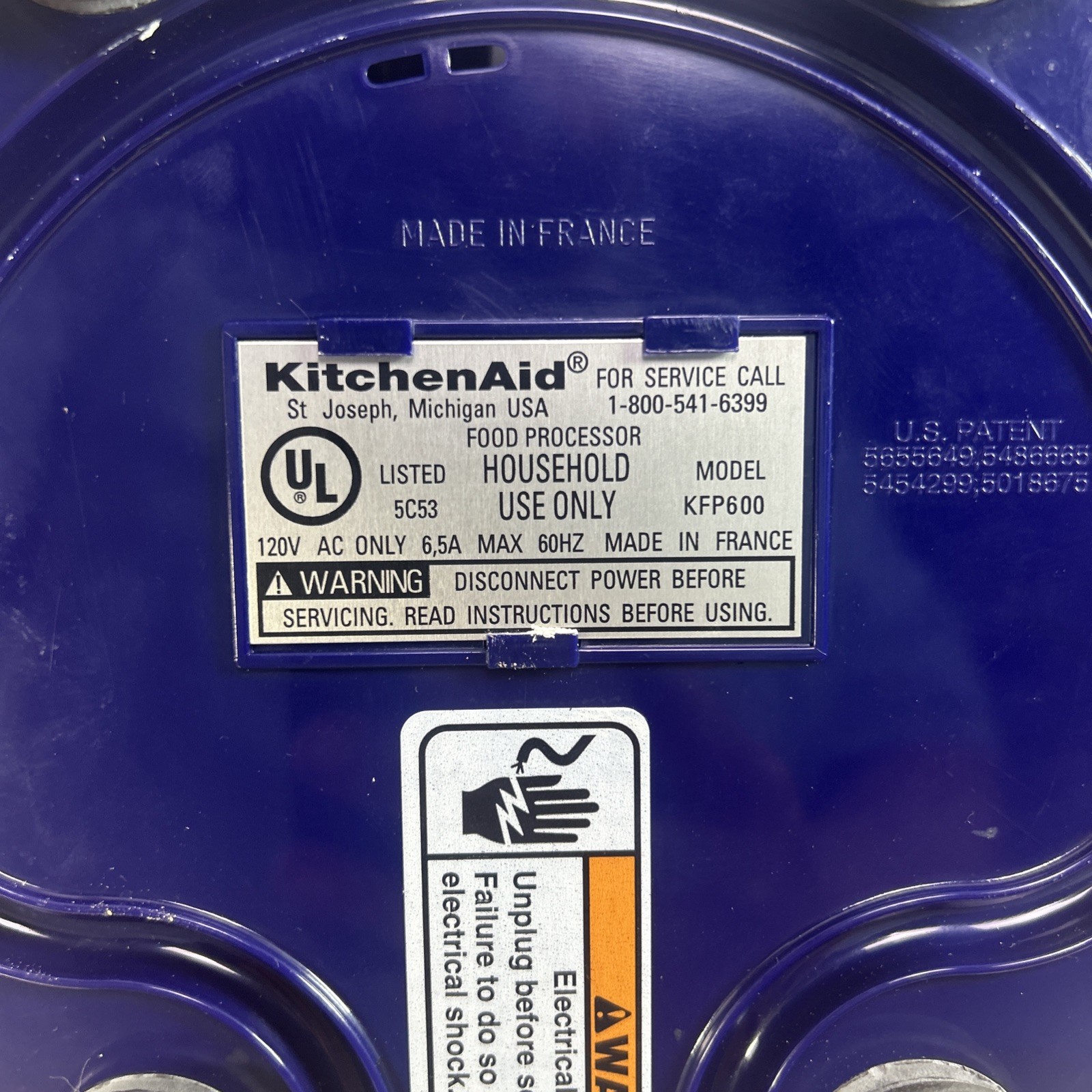 Kitchen Aid Food Processor KFP600 Cobalt Blue Replacement Base Motor Only Tested