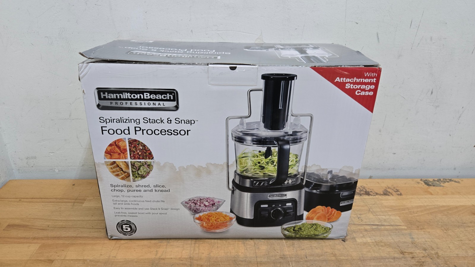 Hamilton Beach 70815 Spiralizing Stack & Snap 12 Cup Food Processor